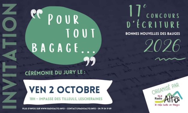 Ve 02 oct : Cérémonie du jury du concours des Bonnes Nouvelles des Bauges 2026